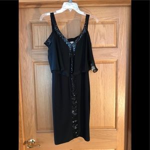Black sequin straps and bodice Party Dress